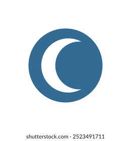 Night mode moon  button islated on white background. Moon symbol. Night mode element for web and app interface. Vector Eps