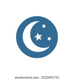 Night mode moon  button islated on white background. Moon symbol. Night mode element for web and app interface. Vector Eps