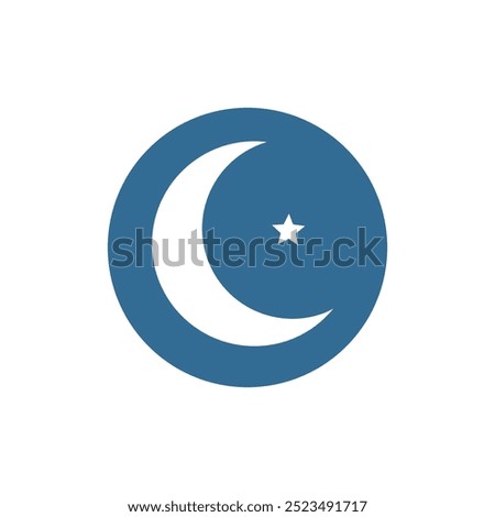 Night mode moon  button islated on white background. Moon symbol. Night mode element for web and app interface. Vector Eps