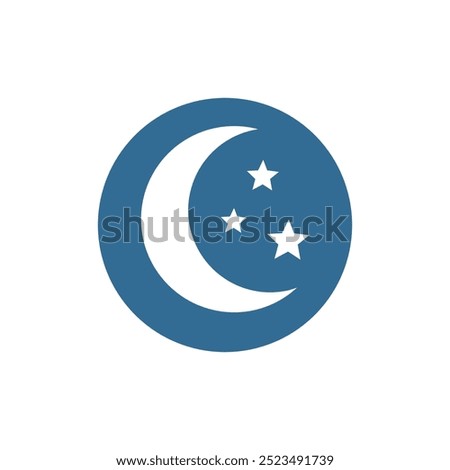 Night mode moon  button islated on white background. Moon symbol. Night mode element for web and app interface. Vector Eps