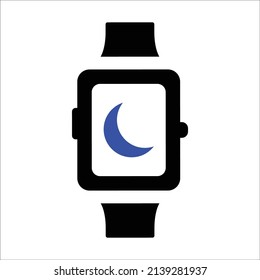 Night mode smart watch icon. Wearable body . Digital portable device, smart watch vector Icon