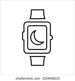Night mode smart watch icon in Line Style