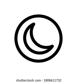 Night Mode (Social and Messaging UI) icon outline vector. isolated on white background