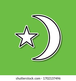 Night mode sticker icon. Simple thin line, outline vector of photography icons for ui and ux, website or mobile application