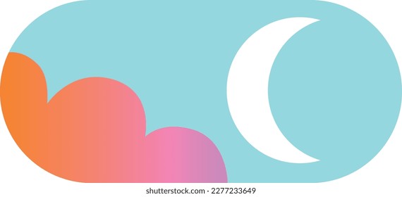 Night Mode Switcher for Phone Screens. Vector. Light and Dark Buttons. Switch to dark or light mode. On Off Switch Element for Mobile App, Web Design, Animation.