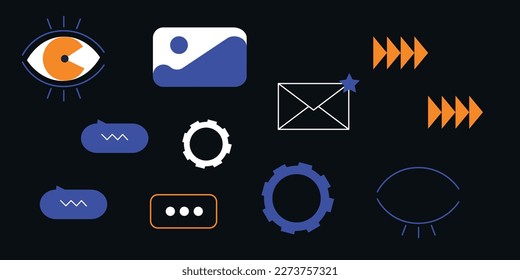 Night Mode Technology future concept. Vector people flat illustration. Ideal for social media and business presentations, user interface, UX, graphic and web design, apps and interfaces. 