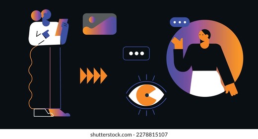 Night Mode Technology future concept. Metaverse. Ideal for social media and business presentations, user interface, UX, graphic and web design, apps and interfaces. 