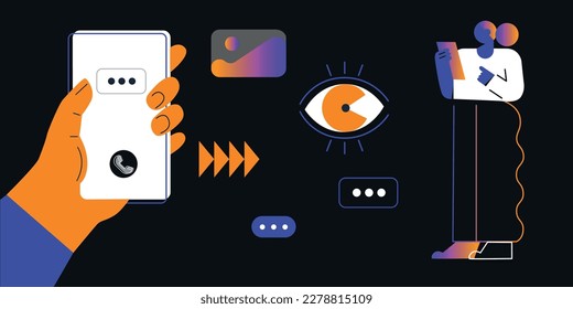 Night Mode Technology future concept. Metaverse. Ideal for social media and business presentations, user interface, UX, graphic and web design, apps and interfaces. 