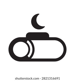 Night mode toggle switch icon for user interface display settings with interface experience software development activation application contrast darkness nighttime nightfall brightness