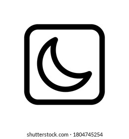 Night Mode (User Interface) icon outline vector. isolated on white background