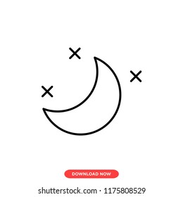 Night modern vector style. Night moon icon concept. Night moon star icon for web and app.