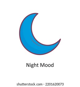 Night Mood Filled outline Icon Design illustration. Media Control Symbol on White background EPS 10 File