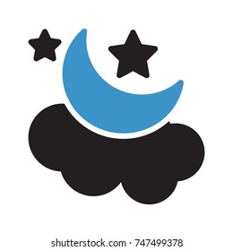   night moon and cloud icon