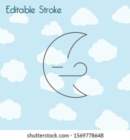 Night moon icon stock illustration