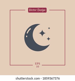 night moon icon. Vector illustration EPS 10.