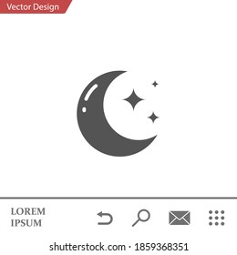 night moon icon. Vector illustration EPS 10.