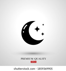 night moon icon. Vector illustration EPS 10.