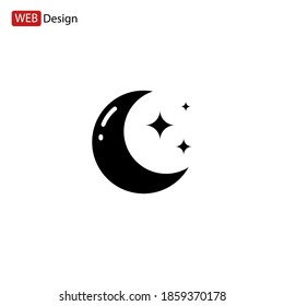 night moon icon. Vector illustration EPS 10.