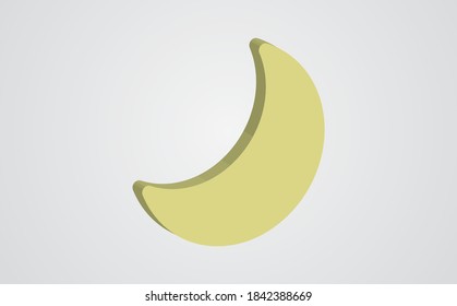 noche, icono plano isométrico de la luna. Ilustración colorida vectorial 3d. Pictograma aislado en fondo blanco