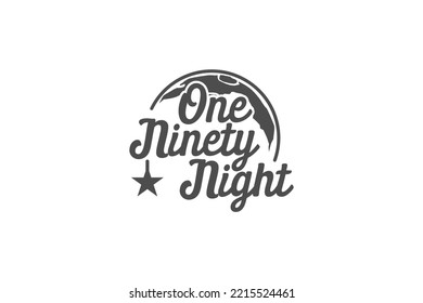 Night moon logo design with star icon symbol