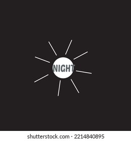 night, with the moon, on a black background.vector illustration.