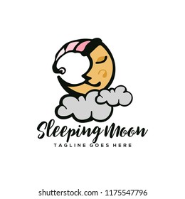 Night moon Sleep Icon Logo Design Element