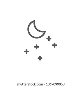 Night, moon, snow, frost vector icon. Element of weather for mobile concept and web apps illustration. Thin line icon for website design and development. Vector icon