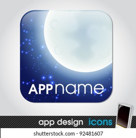 night moon and space app icon for mobile devices