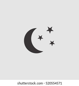 night, moon and stars icon vector illustration, can be used for web and design