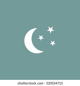 night, moon and stars icon vector illustration, can be used for web and design