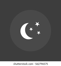 night, moon and stars icon vector illustration, can be used for web and design.