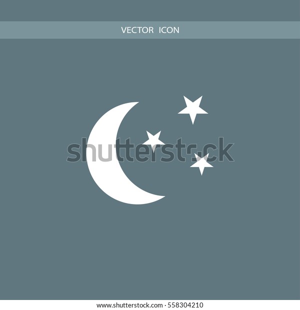 night, moon and stars icon vector illustration,\
can be used for web and\
design.
