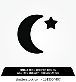 Night, Moon, vector sign icon on white background