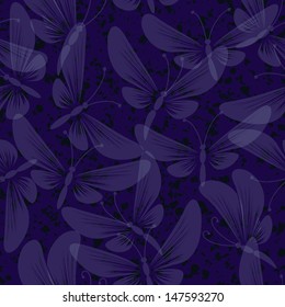 night moth butterflies seamless background