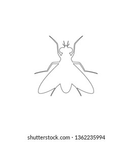 night moth. simple flat vector icon illustration. outline line symbol - editable stroke