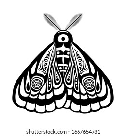 Llanto de la noche. Ilustración vectorial. Alas cerradas. Elemento de diseño aislado en blanco