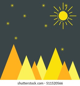 night mountain vector