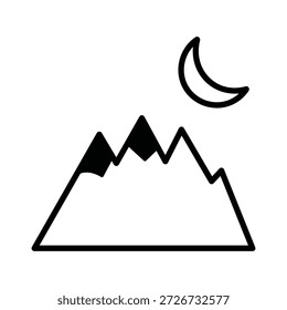 Icono del Vector de la montaña de la noche que puede modificar o editar fácilmente

