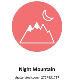 Icono del Vector de la montaña de la noche que puede modificar o editar fácilmente