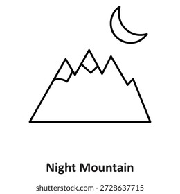 Icono del Vector de la montaña de la noche que puede modificar o editar fácilmente

