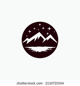 night mountains logo design vector