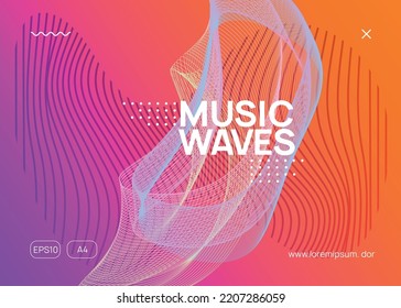 Night music. Bright show brochure template. Dynamic fluid shape and line. Night music flyer. Electro dance dj. Electronic sound fest. Techno trance party. Club event poster. 