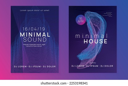 Night music. Cool show brochure set. Dynamic fluid shape and line. Night music flyer. Electro dance dj. Electronic sound fest. Techno trance party. Club event poster. 