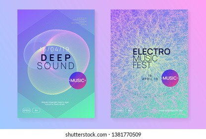 Night music. Dynamic fluid shape and line. Minimal discotheque brochure set. Night music flyer. Electro dance dj. Electronic sound fest. Techno trance party. Club event poster. 