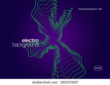 Night music. Dynamic fluid shape and line. Futuristic show brochure template. Night music flyer. Electro dance dj. Electronic sound fest. Techno trance party. Club event poster.