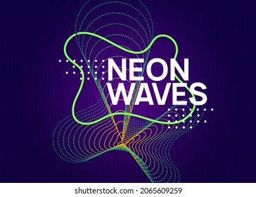 Night music. Dynamic fluid shape and line. Modern show cover design. Night music flyer. Electro dance dj. Electronic sound fest. Techno trance party. Club event poster. 