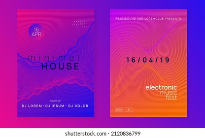 Night music. Dynamic fluid shape and line. Digital show cover set. Night music flyer. Electro dance dj. Electronic sound fest. Techno trance party. Club event poster. 