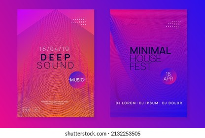 Night music. Dynamic fluid shape and line. Creative discotheque cover set. Night music flyer. Electro dance dj. Electronic sound fest. Techno trance party. Club event poster. 