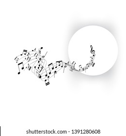 Night music Notes  in a moonlight. - vector Illustration design