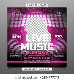 Night music party flyer template